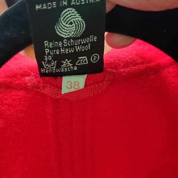 Boos Vintage Austrian Red Boiled Wool Jacket Size 38 - Picture 5 of 5